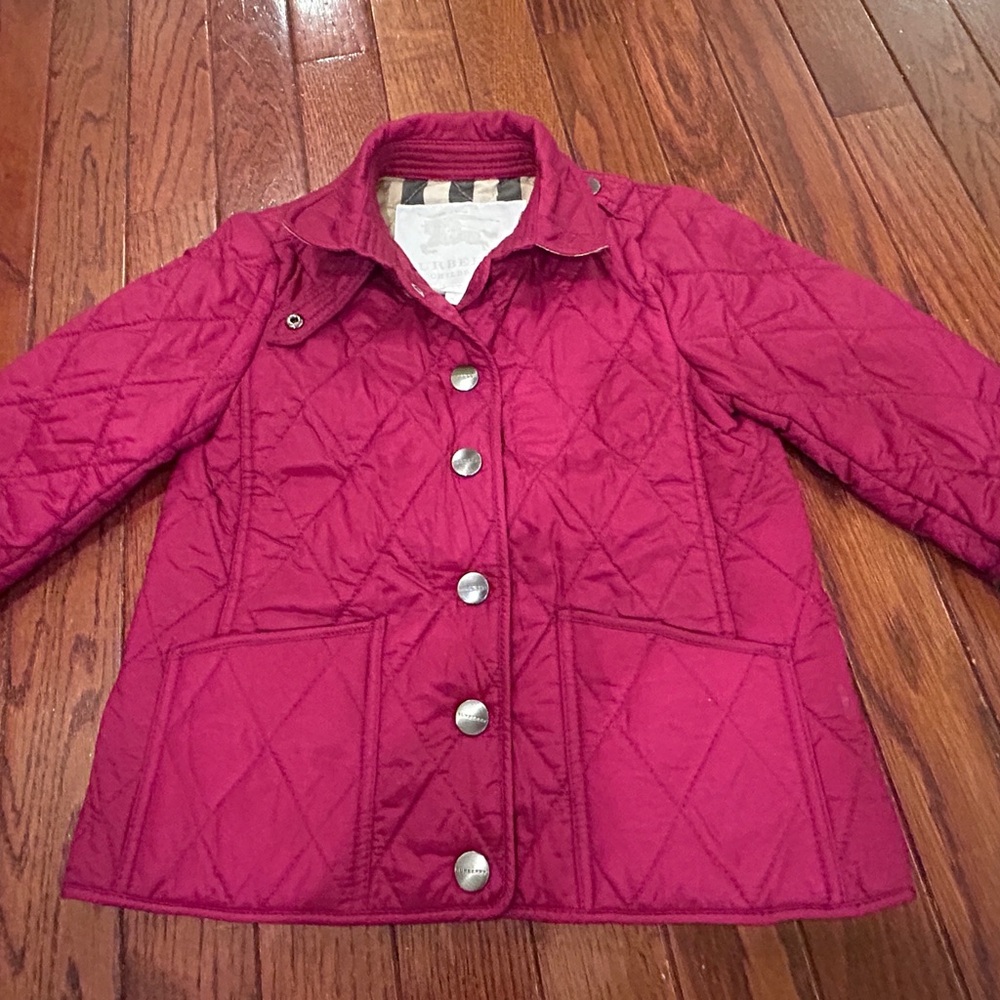 Burberry Children's Quilted Jacket Nova Check Burgundy Size 3Y